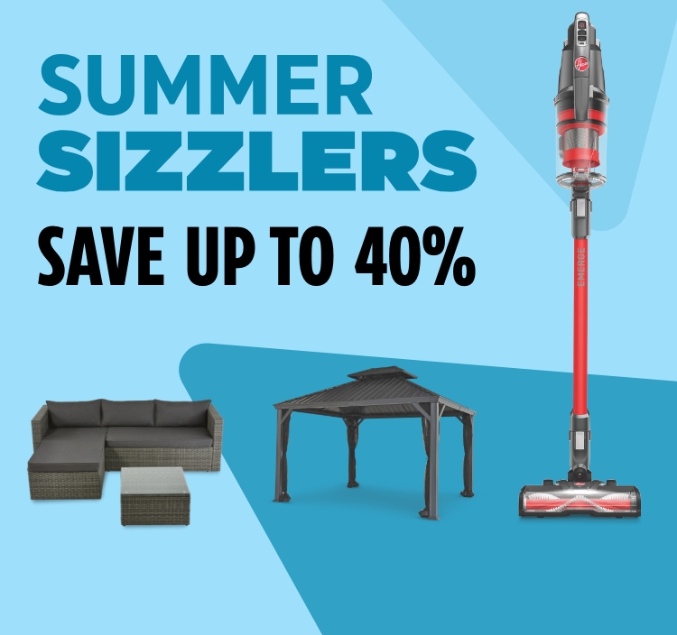 Summer Sizzlers. Save up to 40%.  For Living Outdoor Sectional Set  Pelican Magna 100 1-Person Kayak, 10-ft  Hoover ONEPWR Emerge Jumpstart Stick Vacuum  CANVAS Skyline Hard-Top Gazebo, 10x12-ft