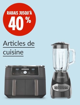 Rabais jusqu’à 40 %  Friteuse à air chaud à 2 paniers Ninja Foodi XL  Mélangeur à 10 vitesses Black & Decker