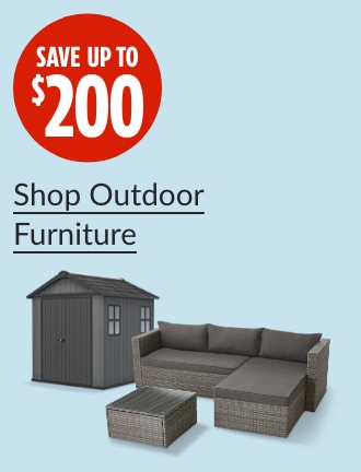 Save up to $200  For Living Outdoor Sectional Set  Keter Newton+ 757/775 Outdoor Storage Shed