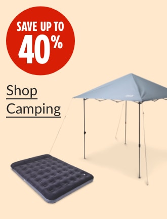 Save up to 40%.  Coleman One Peak Canopy, 10' x 10'.  Outbound Queen Airbed with Built-In Manual Pump.