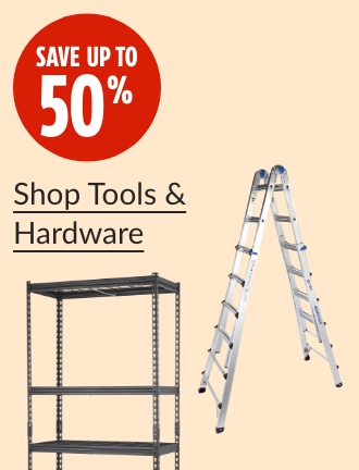 Save up to 50%.  Mastercraft Aluminum Multi-Task Ladder, 25-ft.  Mastercraft Wire Shelf, 36" x 18" x 78".