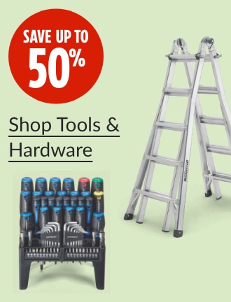 Save up to 50%.  Mastercraft Aluminum Multi-Task Ladder, 21-ft , 250-lb.  Mastercraft Screwdriver Set with stand, 69-pc.