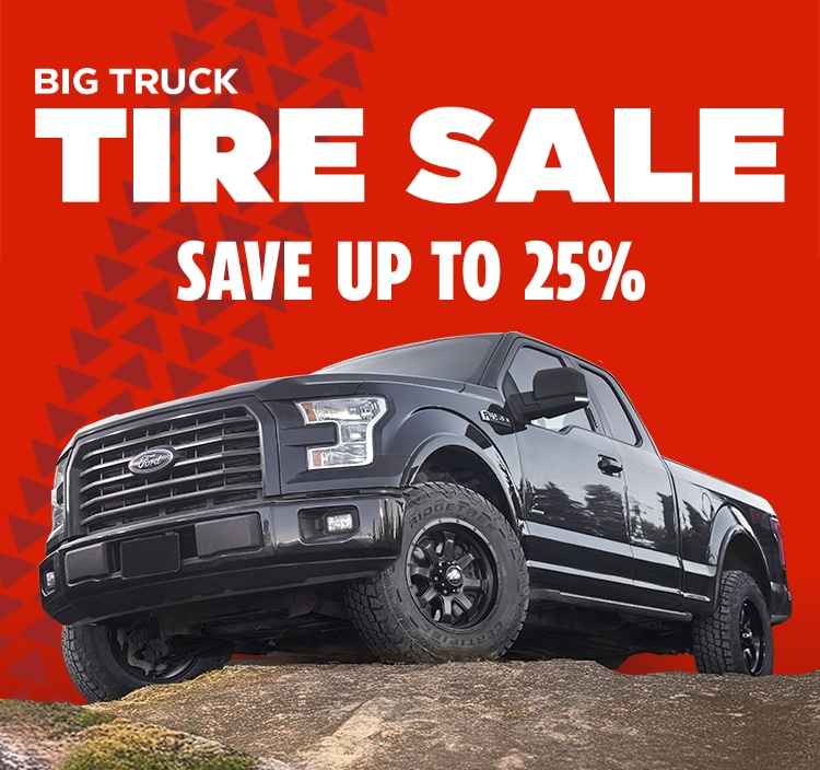 Big Truck Tire Sale. Save Up to 25%.   Find Deals on select truck and SUV tires from BFGoodrich, Goodyear, MotoMaster and more.