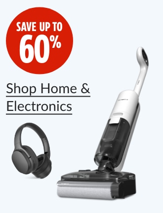 Save up to 60%.  Tineco H2O Hammerhead Floor Washer.  Bluehive BlueBass Wireless Headphones. 