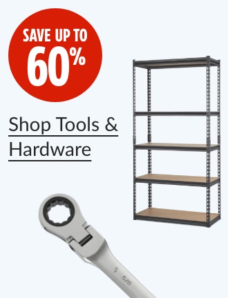 Save up to 60%.  Mastercraft 5-Shelf Metal & Wood Storage Rack, 36x16x72-in.  MAXIMUM 20-piece Flex-Head Ratcheting Wrench Set.   