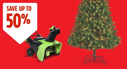 Save up to 50% on Christmas & Outdoor Living.