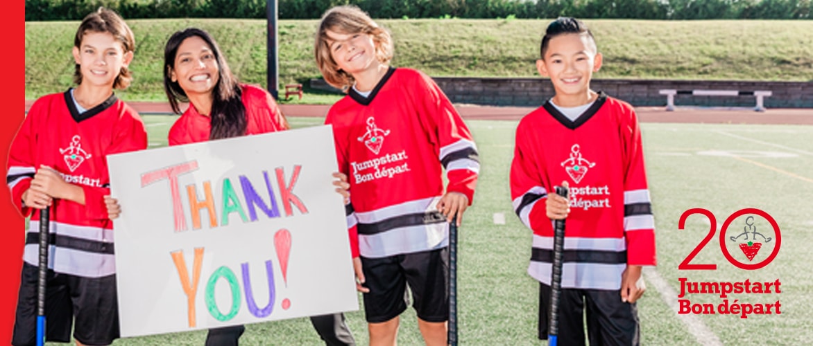  20 years of Jumpstart, all thanks to you. With your support we've helped 4 million kids access sport and play.