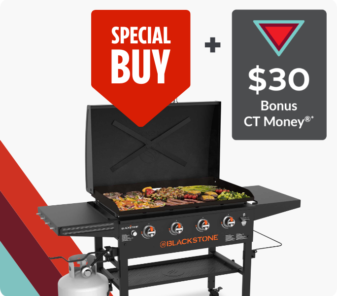 Blackstone 4-Burner Griddle BBQ with hood. Special Buy. Get $50 Bonus CT Money.