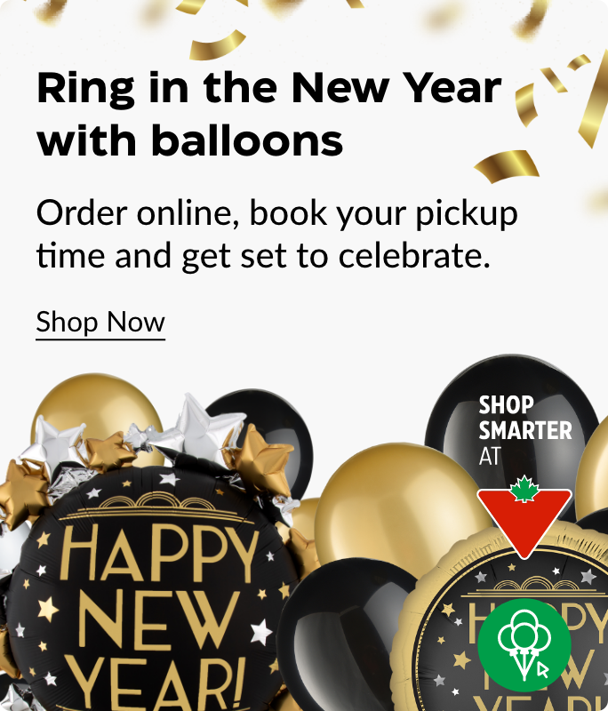 Ring in the New Year with balloons. Order online, book your pickup time and get set to celebrate.