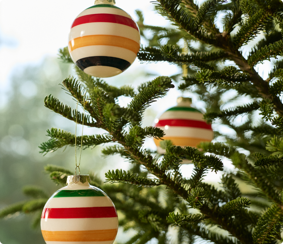 View the Hudson's Bay Stripes Glass Ball Ornaments, 4-pk