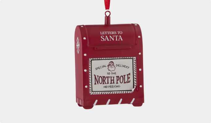 CANVAS Letters to Santa Mailbox Ornament