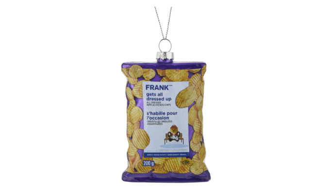 CANVAS Glass Bag of Frank's All Dressed Chips Ornament