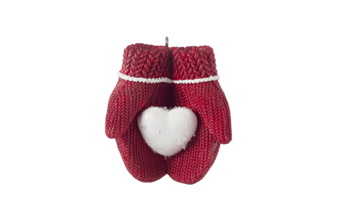 CANVAS Gloves with Snow Heart Ornament