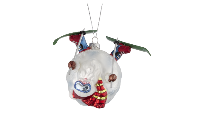 CANVAS Skiing Santa Ornament