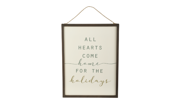 CANVAS "All hearts come home for the holidays" Wood Sign
