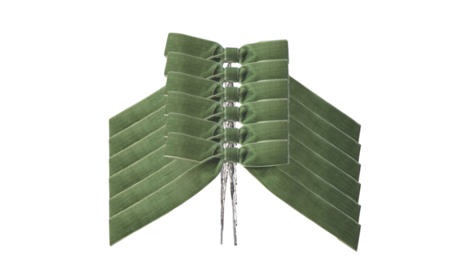 Nœuds en velours vert CANVAS, lot de 6
