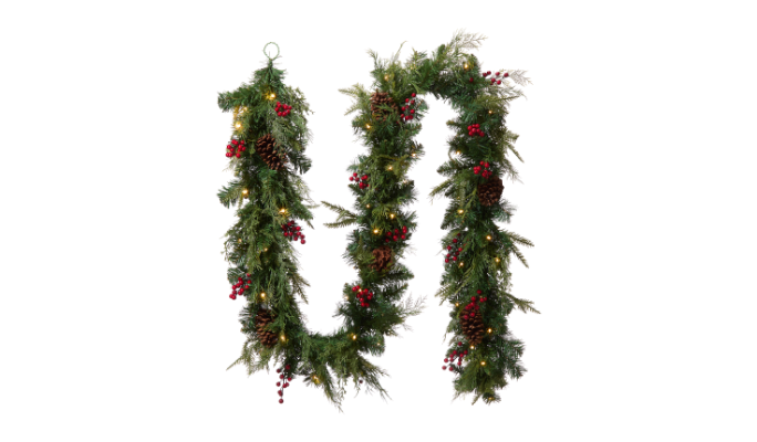 CANVAS Scarlett Cedar Berry Garland, 9-ft