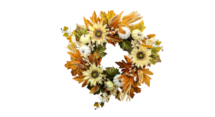 A fall wreath decoration.