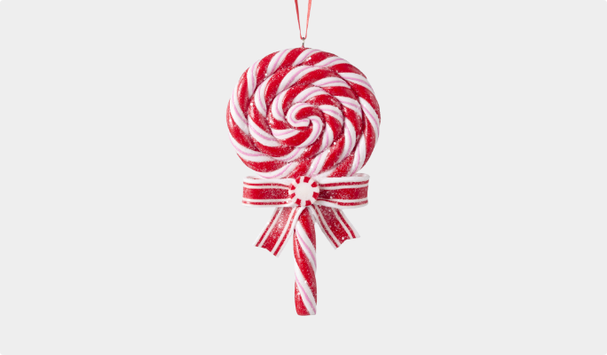 CANVAS Red, Pink and White Candy Ornament