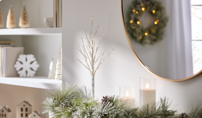 CANVAS Birch Tabletop Tree with Timer, 18-in