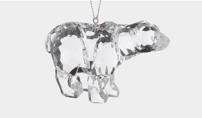 CANVAS Clear Polar Bear Ornament
