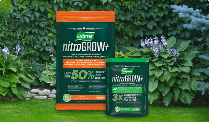 nitroGROW package and grass seed package