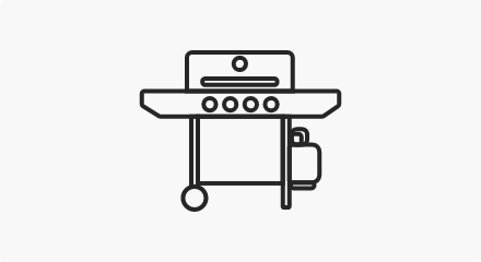 Gas grill line drawing.