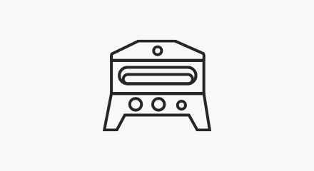 Pizza oven line drawing.