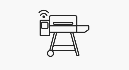 Smart grill line drawing.