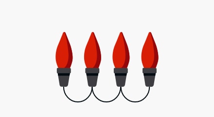 An icon of 3 C6 Christmas lights. 