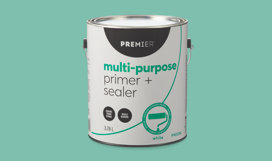 Can of Premier multi-purpose primer and sealer.