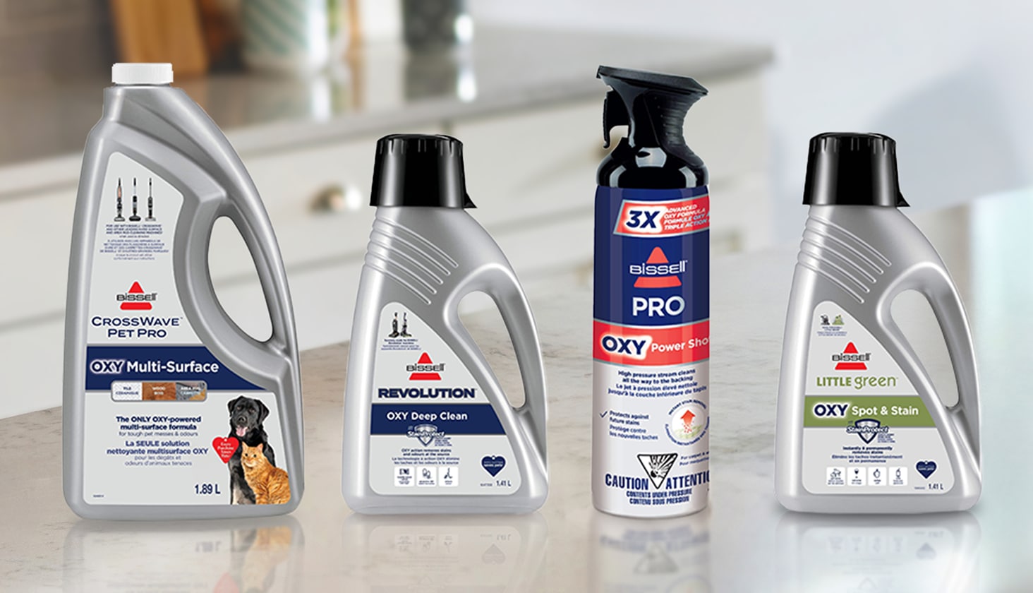 Détachants, nettoyants pour ameublements et pour tapis