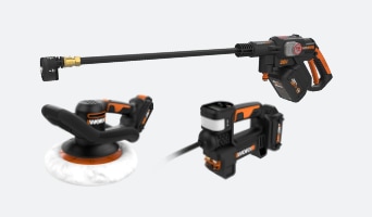 Polisseuse, Ensemble de gonflage, and Nettoyeur électrique portatif Worx