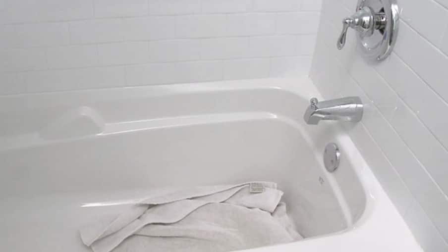 Replace showerhead lay down towel