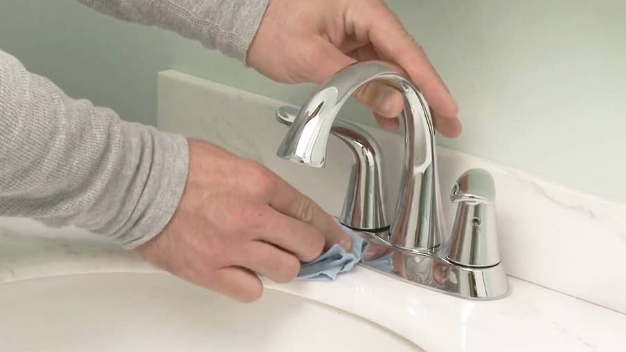 Replace faucet tighten faucet