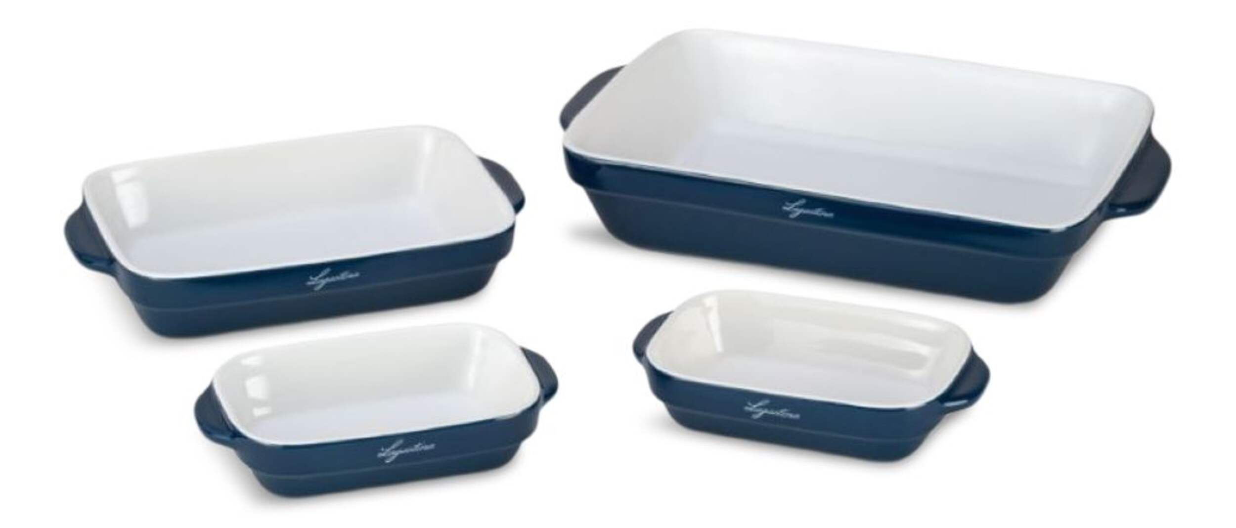 Lagostina Ceramic Bakeware Set, Blue, 4-pc | Canadian Tire