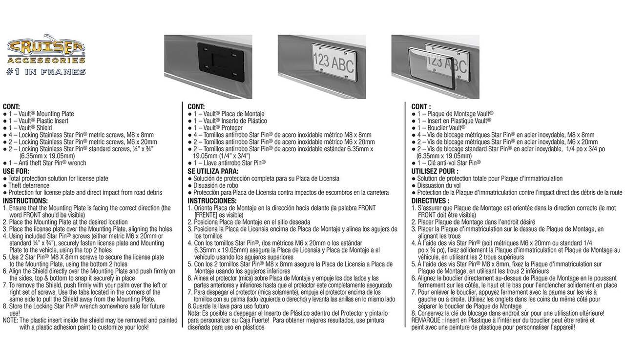 License Mounting Plate, Black