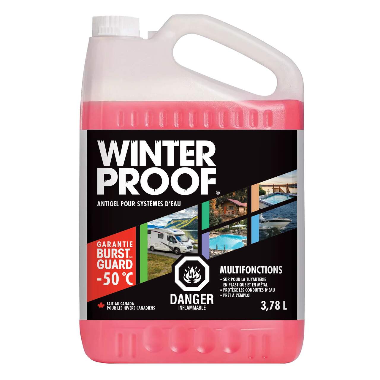 WinterProof™ Plumbing Antifreeze, Safe for Metal & Plastic Pipes, -50°C,  3.78-L