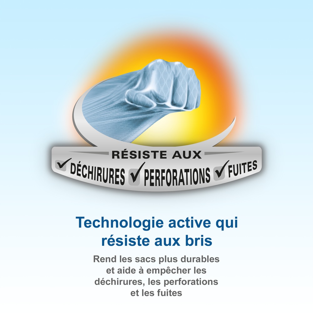 Sacs de recyclage longs à cordon Hefty Ultra Strong, bleu, 50 L, paq