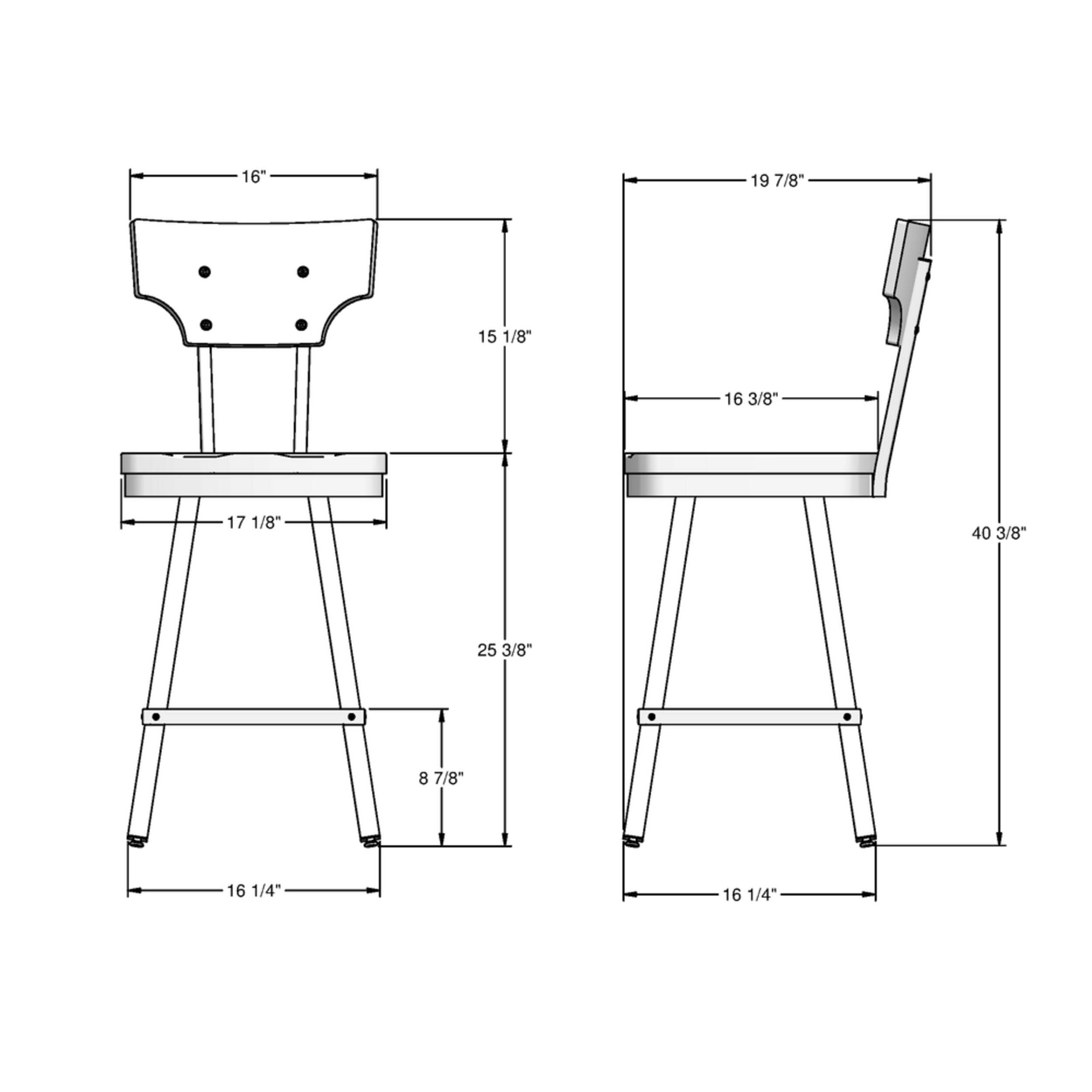 Amisco Ferguson Wood Swivel Counter Stool, Grey Frame & Brown/Grey