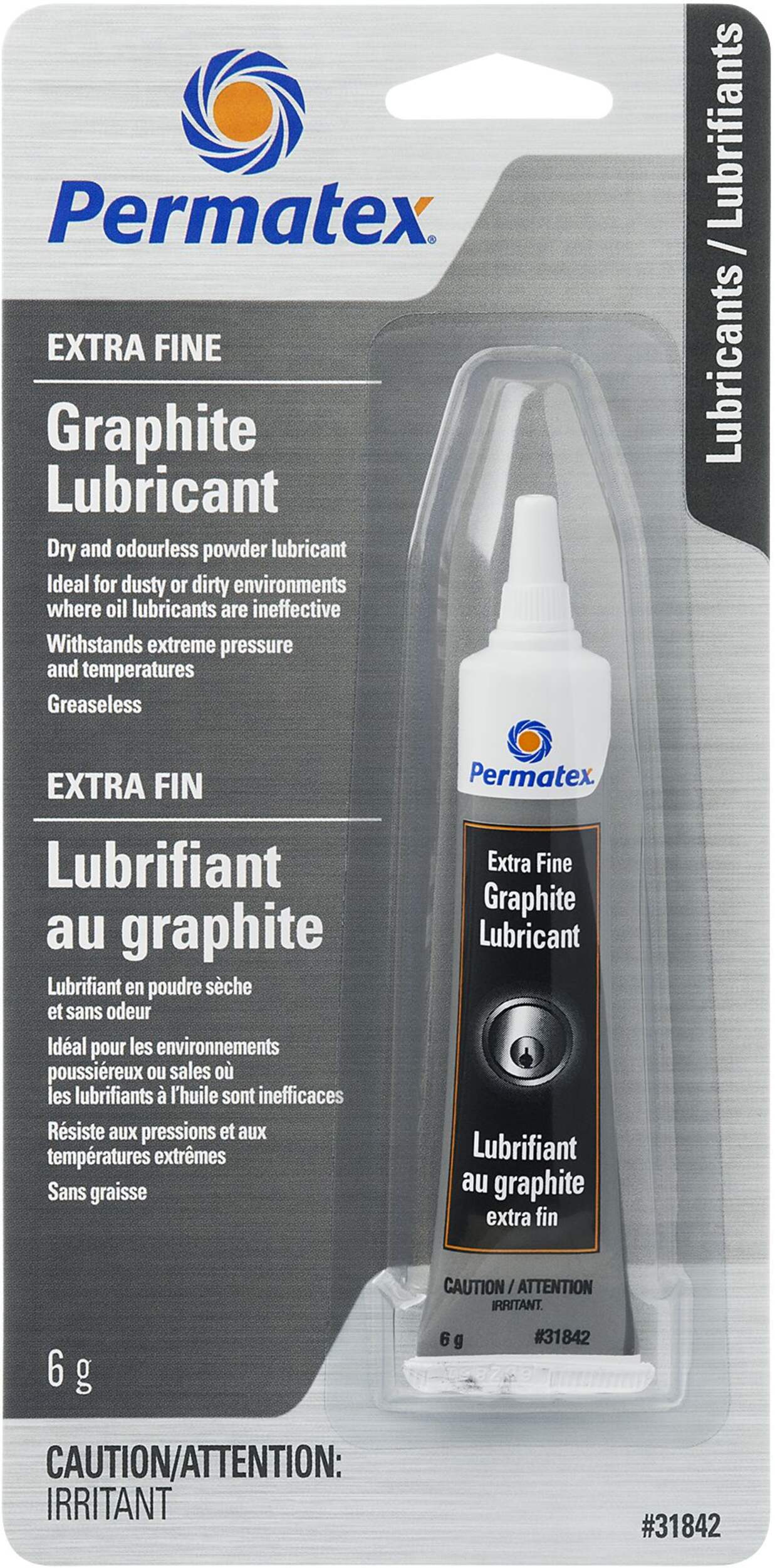 Permatex® Extra Fine Graphite Lubricant, Tube, 6-g Front_Flat