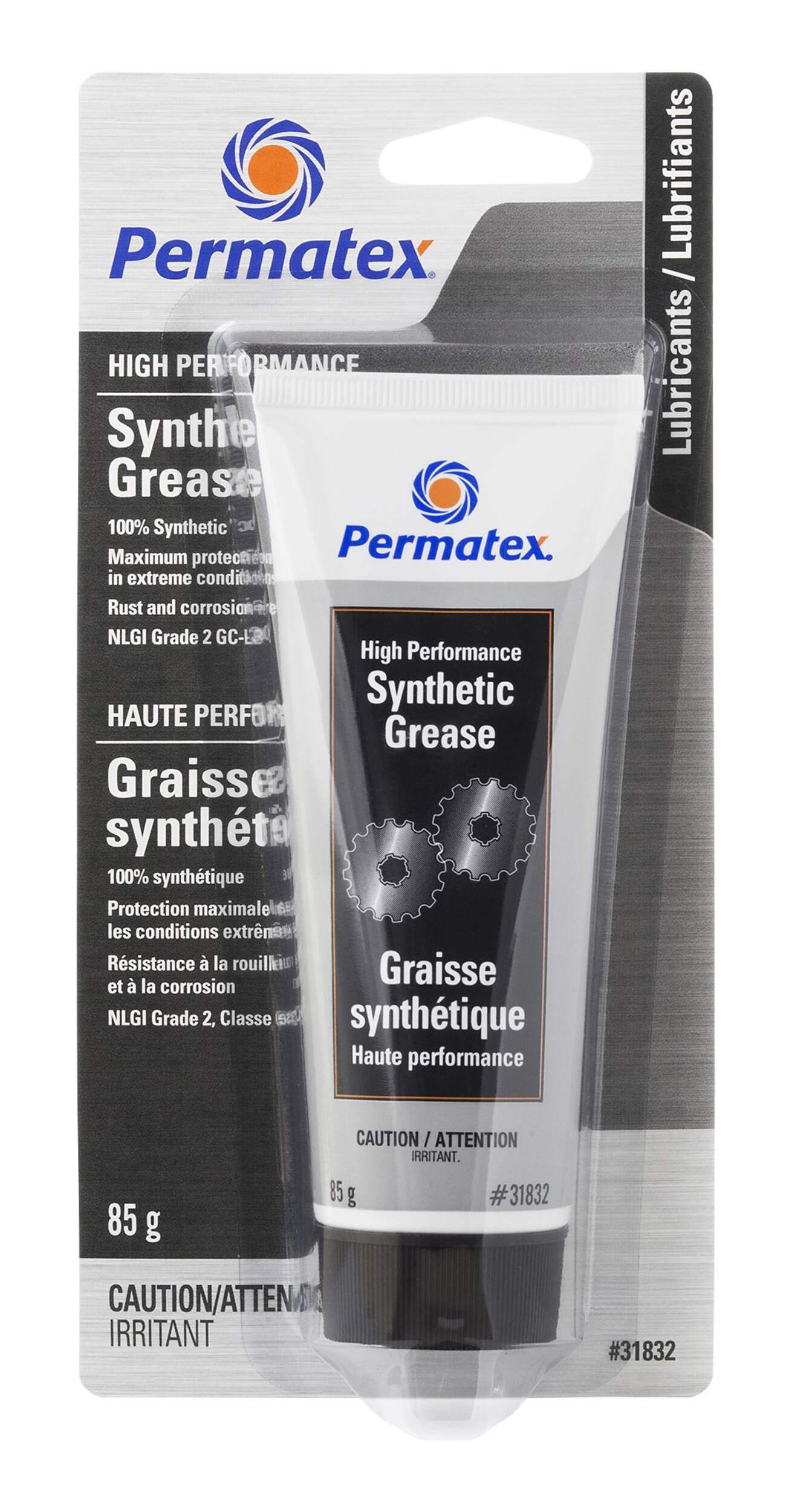 Permatex® 31832 High-Performance, Multi-Purpose Synthetic Grease, Tube, 85-g Front_Flat