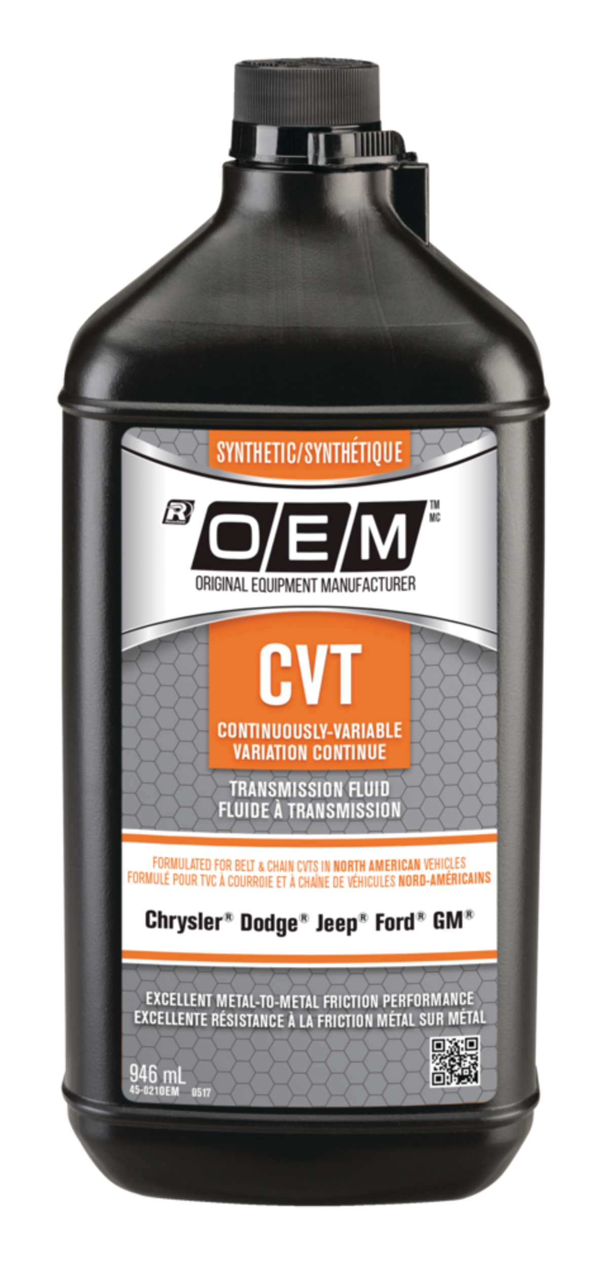 OEM Synthetic CVT Transmission Fluid, Domestic, 946-mL Front_Flat