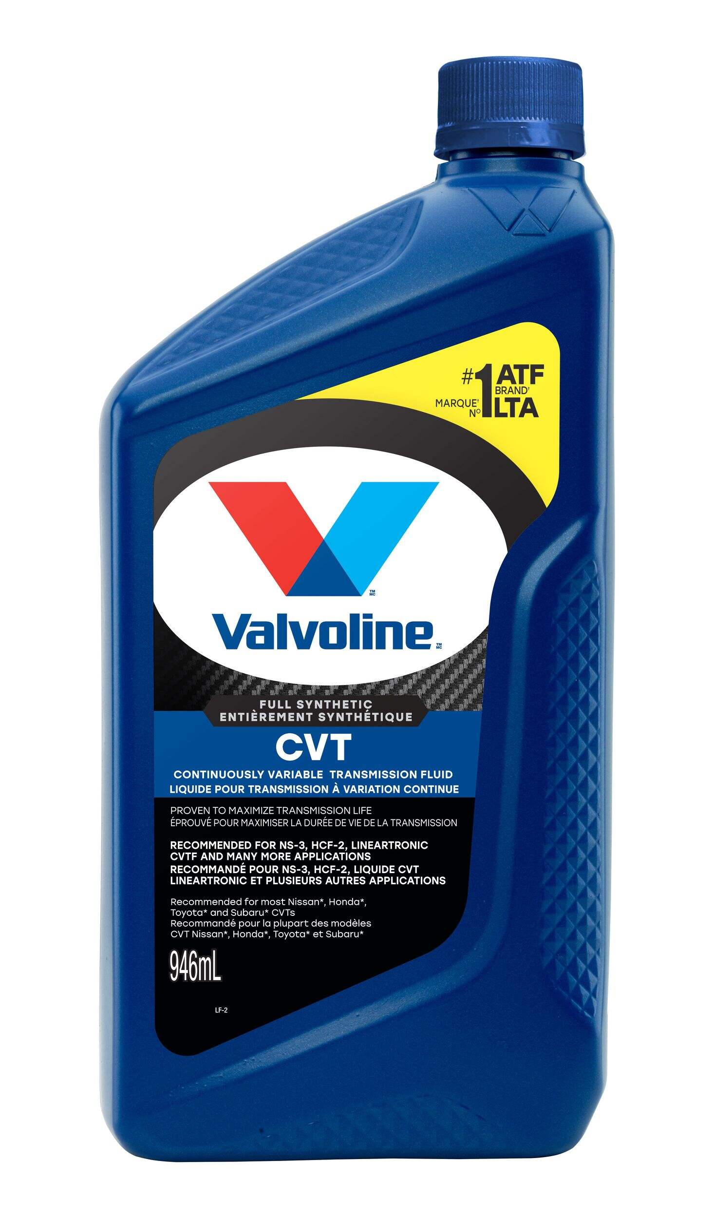 Liquide de transmission entièrement synthétique TVC Valvoline, 946 mL Front_Flat