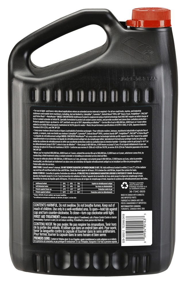 MotoMaster Long Life Diesel Concentrated AntiFreeze/Coolant, 3.78L