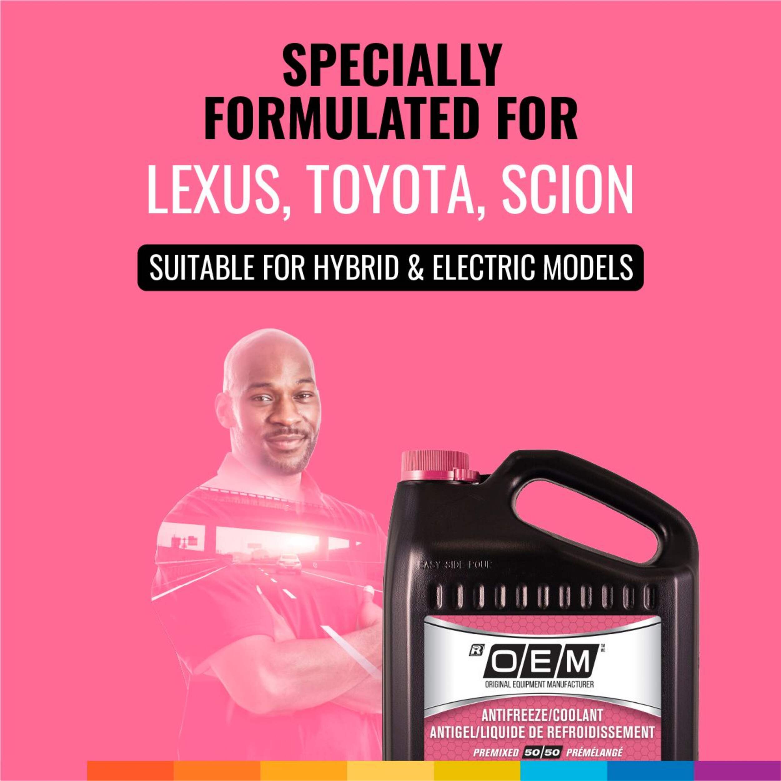 OEM 50/50 Premixed Anti-Freeze/Coolant, Toyota/Lexus/Scion, Pink /Rose ...