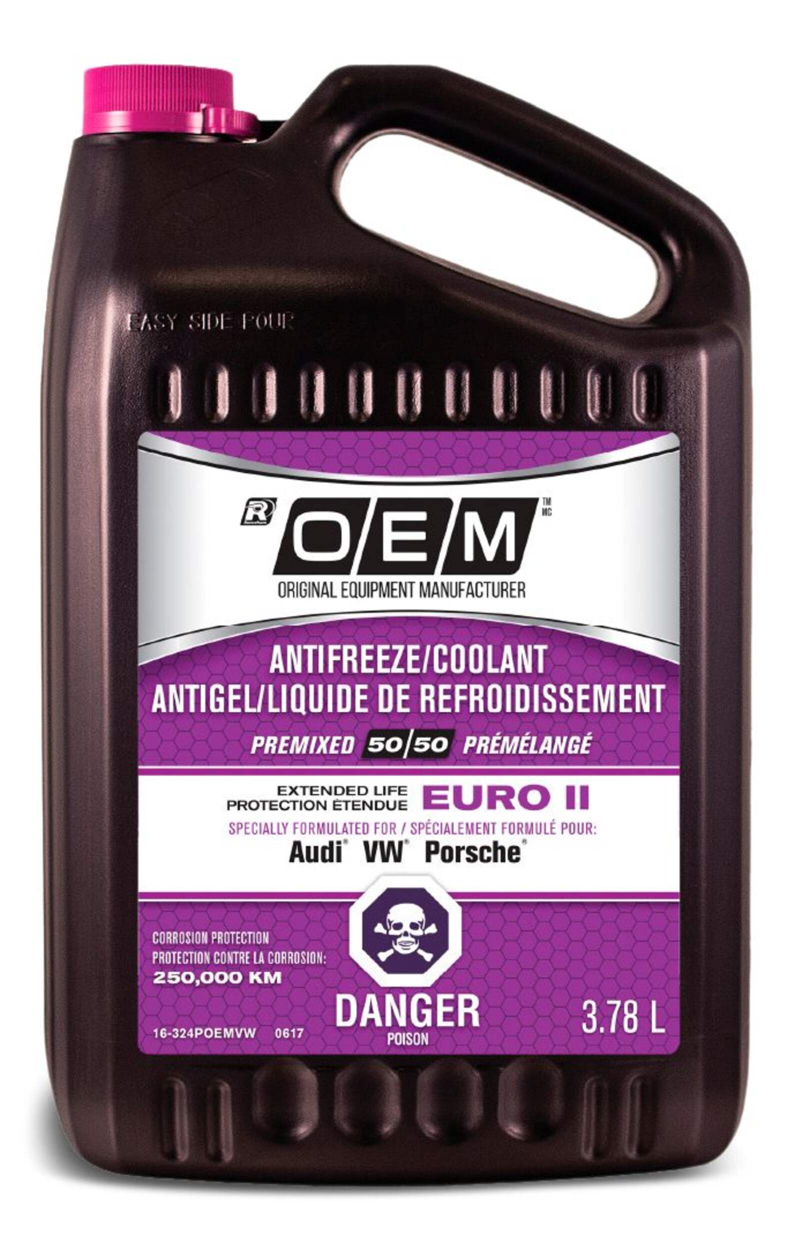 OEM 50/50 Premixed Anti-Freeze/Coolant, Audi/Volkswagen/Porsche, Euro II, 3.78-L Front_Flat