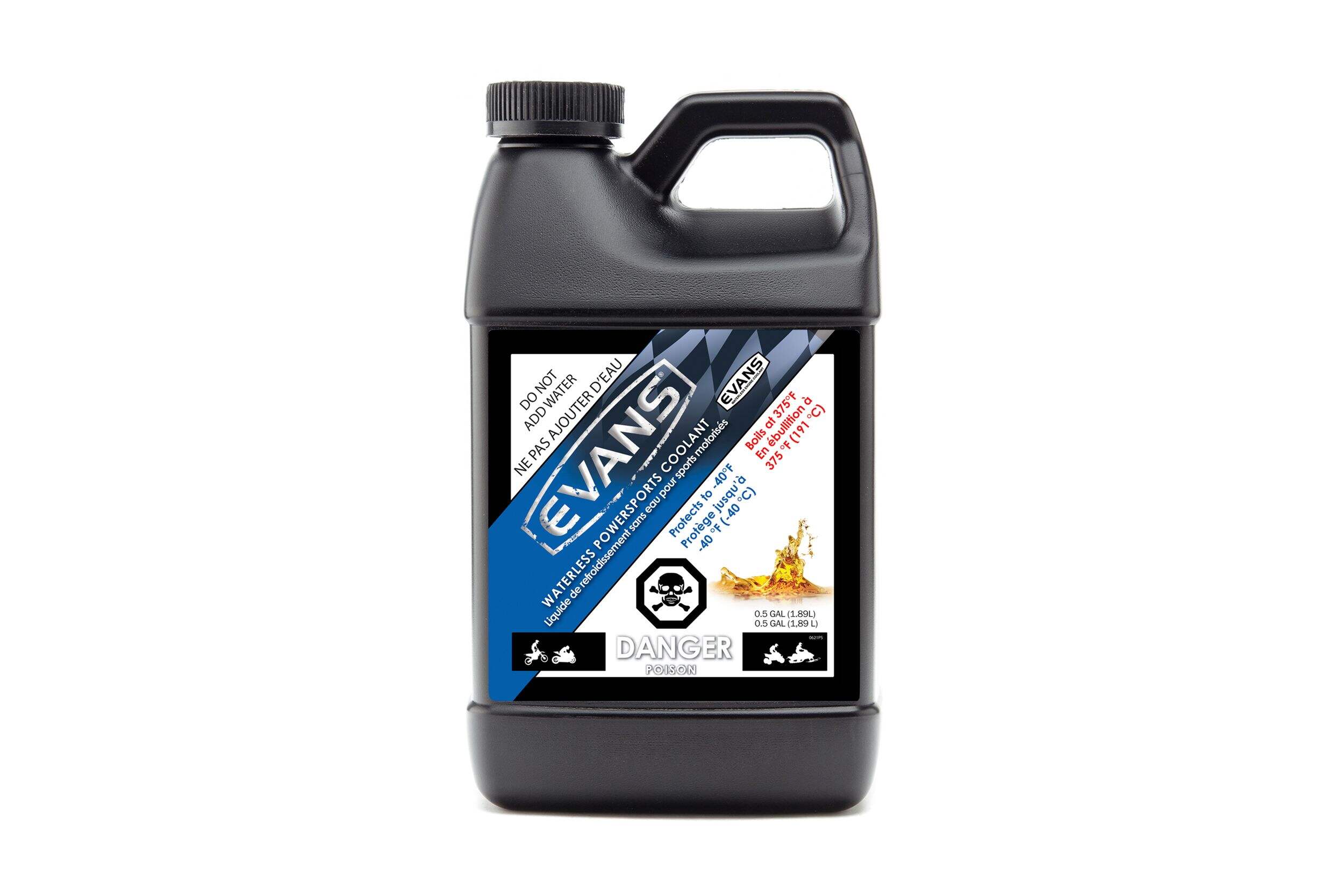 Evans Powersports Waterless Coolant, 1/2-Gallon Front_Flat