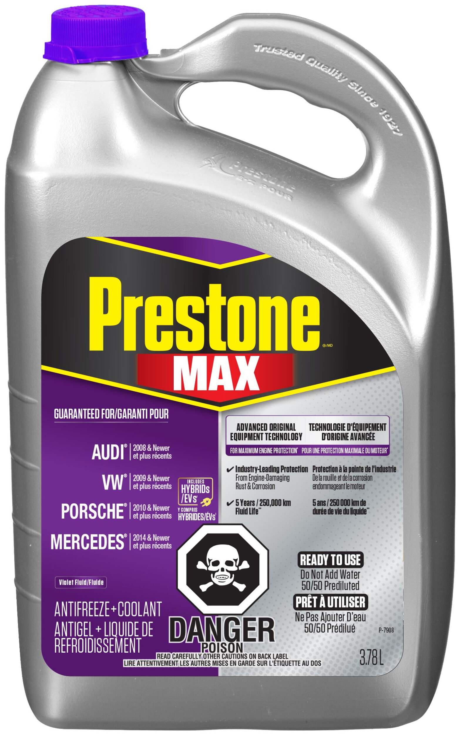 Prestone® MAX Antifreeze/Coolant - European Violet - 50/50 Premixed - 3.78L Front_Flat