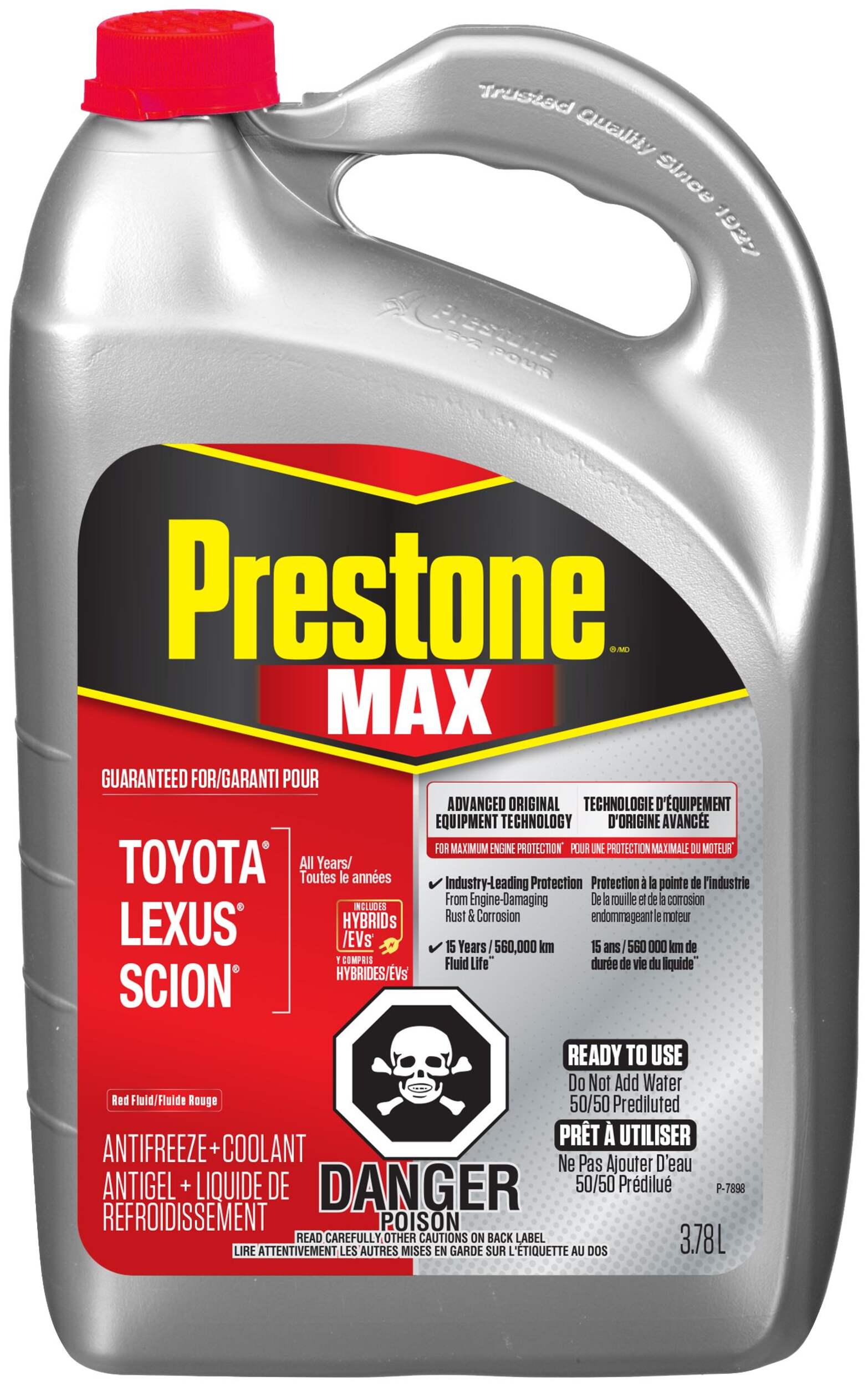 Prestone® MAX Antifreeze/Coolant - Asian Red - 50/50 Premixed - 3.78L Front_Flat